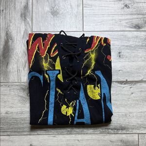 Women's Wu-Tang Clan Black Graphic Lace-Up Tee